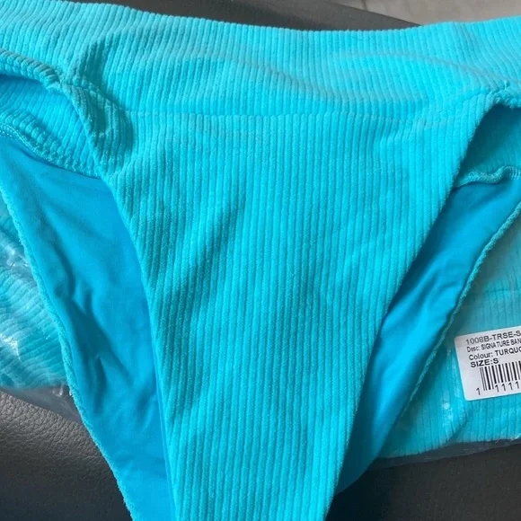 2/$70 🔥NEW🔥 TOAST From Free People Ribbed Banded Bikini Bottom Turquoise Sea - Picture 7 of 7